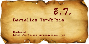Bartalics Terézia névjegykártya